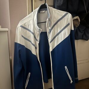 Blasts men’s Blue and White Windbreaker Jacket Sporty Design - Size Small